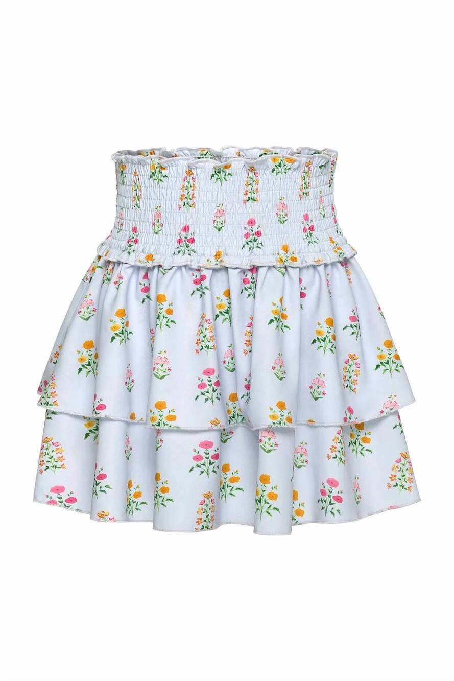 NEW PLEAT kids' scottie skirt in blue floral block print